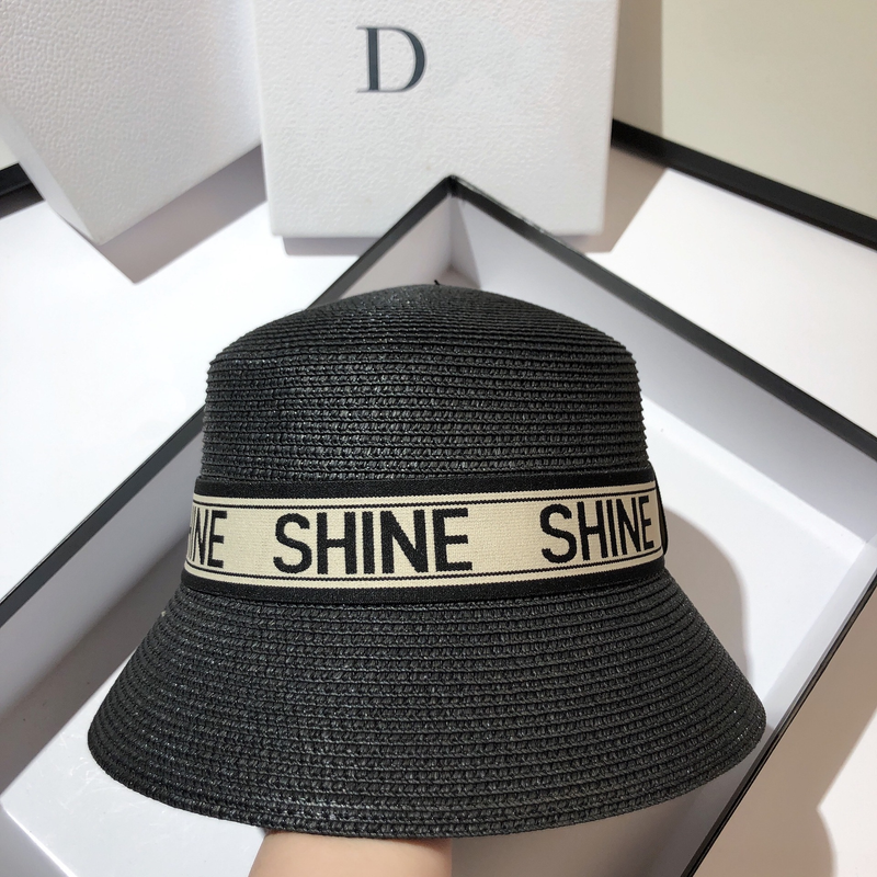 SHINE Cappello da sole estivo grande con protezione solare Skew Eaves Paglia da donna per esterni e per uscire, con protezione solare e secchio per l'acqua_voghion.com