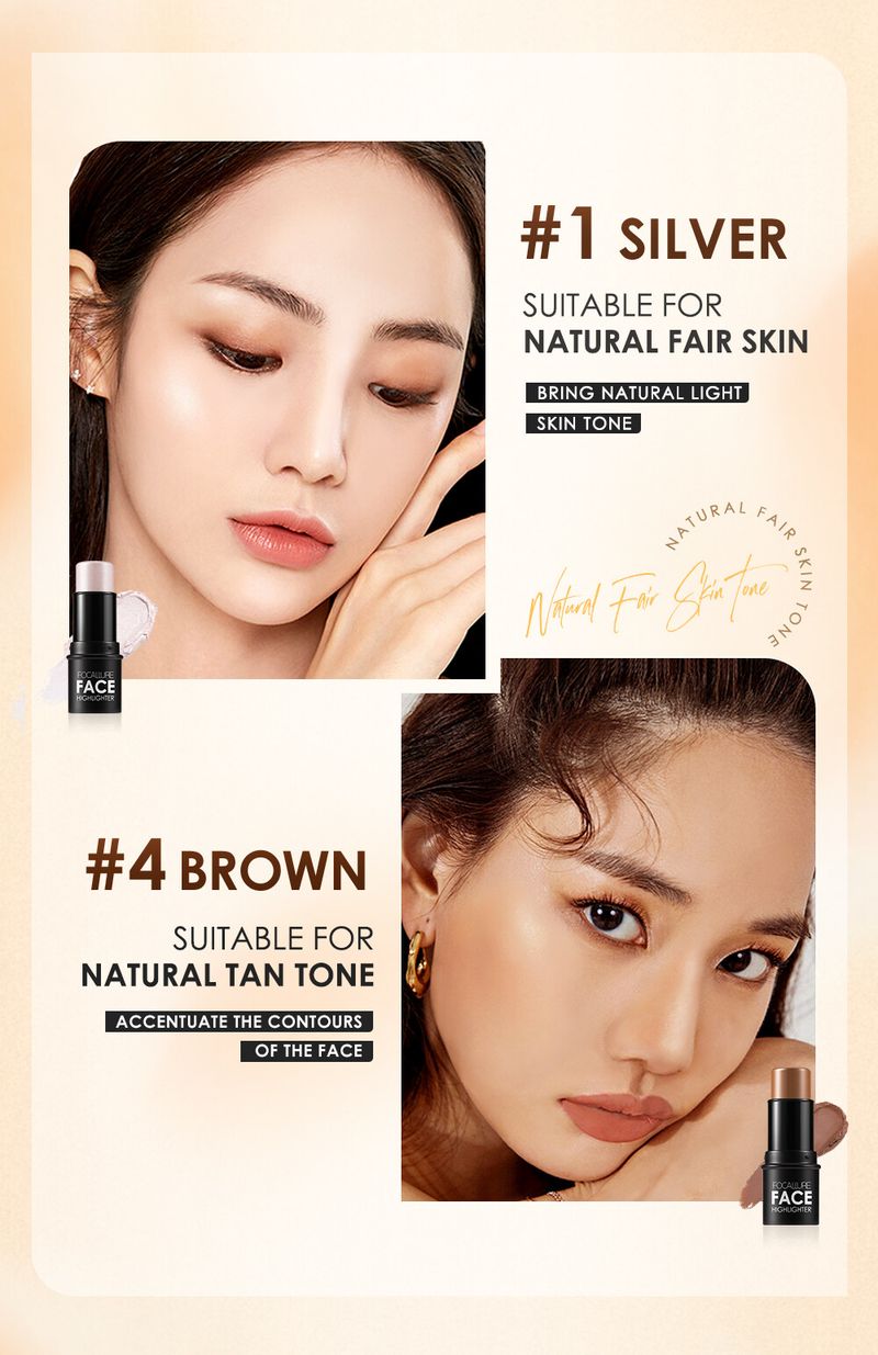FOCALLURE 4 kleuren Optioneel Brighten Bronzer Make-up Highlighter Contour_voghion.com