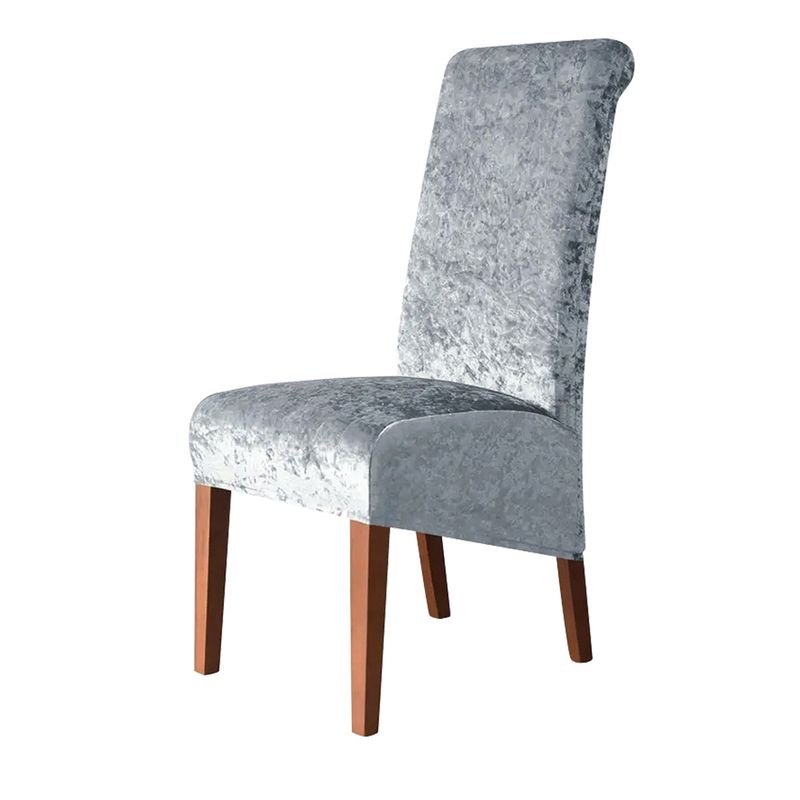 Premium Elastic Velvet Chair Cover - Gold Diamond Pattern For High Back Dining Chairs (Luxury Home & Hotel Use)_voghion.com