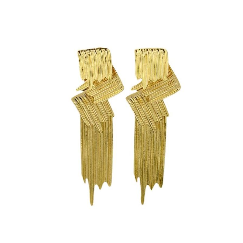 2024 New Trendy Design Niche For Women European And American Style Large Irregular Metal Heavy Craft Simple Earrings_voghion.com