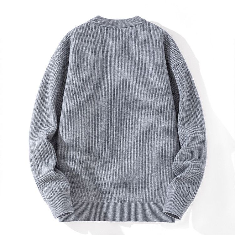 Lässiger Herren-Strickcardigan – Weicher und warmer Langarmpullover mit offener Vorderseite für Herbst und Winter (Schwarz, Khaki) – Größen M bis XXXL_voghion.com