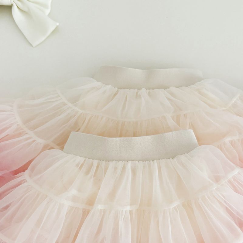 Completo con cardigan in maglia e abito a palloncino da principessa per bambine - Completo floreale a maniche lunghe (3-8 anni, 100-140 cm) - Rosa/Beige_voghion.com