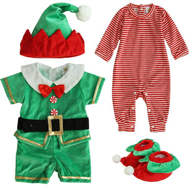 Christmas baby jumpsuit Santa Claus elf elk little snowman costume performance costume_voghion.com