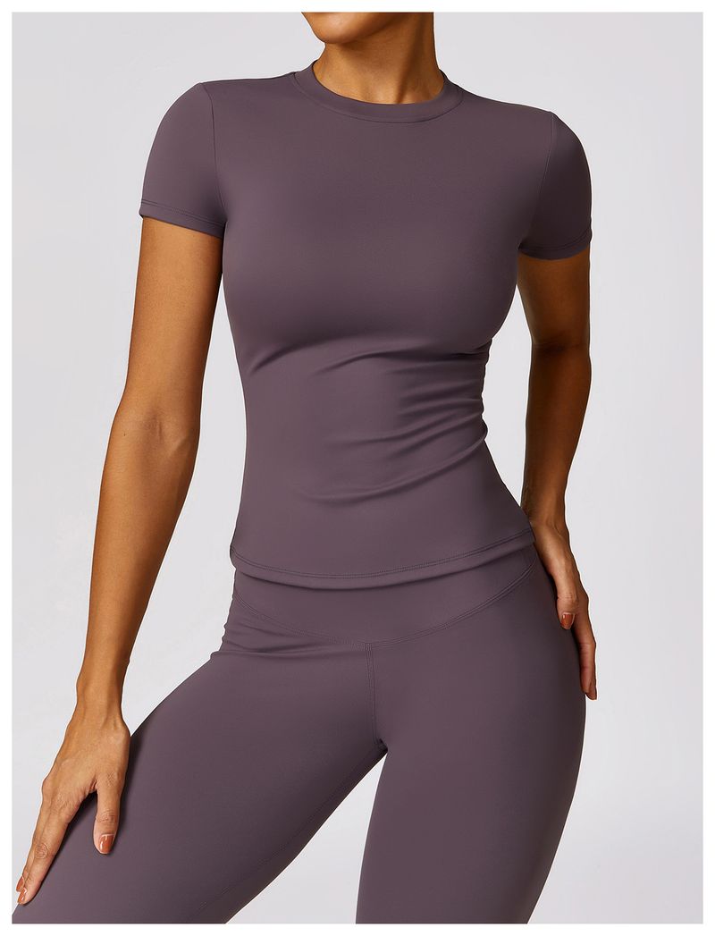 T-shirt de printemps Zechuang, combinaison de yoga à séchage rapide, haut de fitness, cache-maillot, sports de course en plein air, manches courtes pour femmes_voghion.com