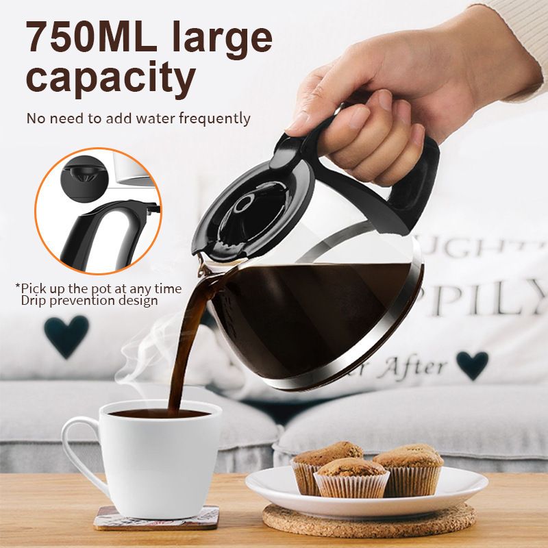 US standard coffee machine automatic 110v drip coffee machine American milk tea machine coffee pot_voghion.com