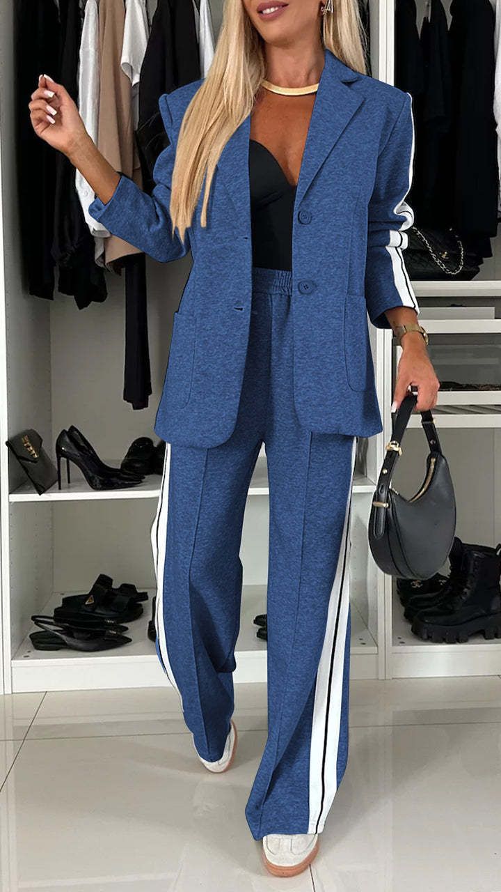 Dameskleding 2024 Independent Station Nieuwe Stijl_Herfst En Winter Dames Lange Mouw Revers Casual Pak Set_voghion.com