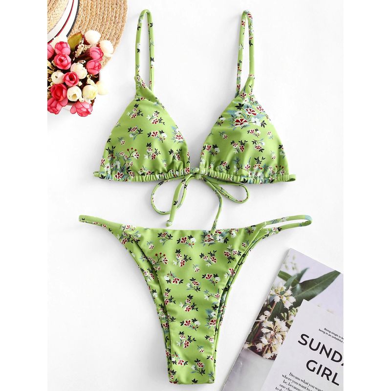 Maillot de bain trois pièces bikini sexy femme imprimé rétro maillot de bain bikini_voghion.com
