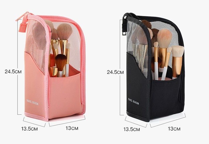 Sac de maquillage Portable, sac de rangement de produits de maquillage étanche et Visible, sac de rangement multifonctionnel de grande capacité Simple_voghion.com