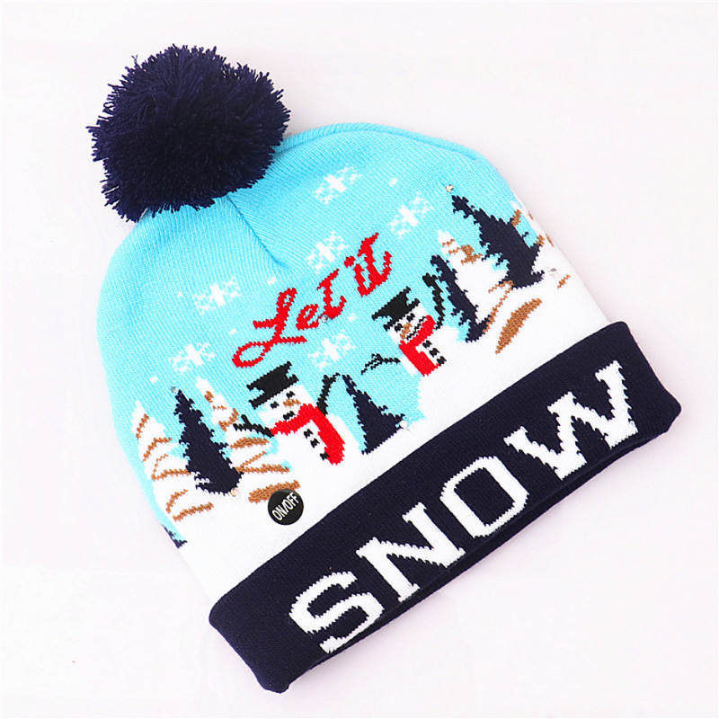 LED Knitted Light Up Xmas Cap Unisex Winter Beanie Sweater Hat With Colorful LEDs For Christmas New_voghion.com