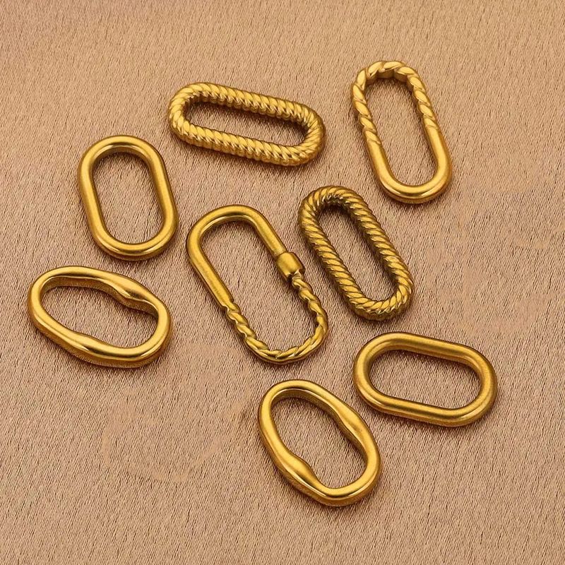 Connettore per orecchini con motivo ovale in acciaio inossidabile, accessori per la produzione di gioielli fai da te_voghion.com