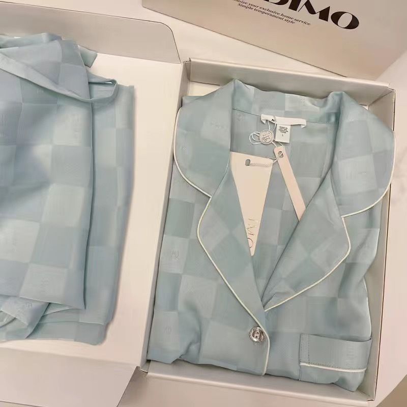 2025 Neue High-End-Nachtwäsche: Langarm-Dünnversion für Damen im Frühling und Herbst, zweiteiliges Heimkleidungsset aus Seide_voghion.com