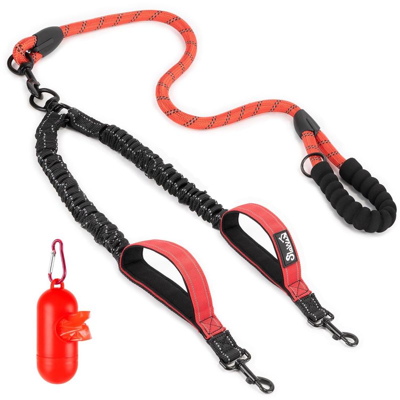 Pet One-to-Two Non-Pulling Double Handle Leash Large Dog Explosion-Proof_voghion.com
