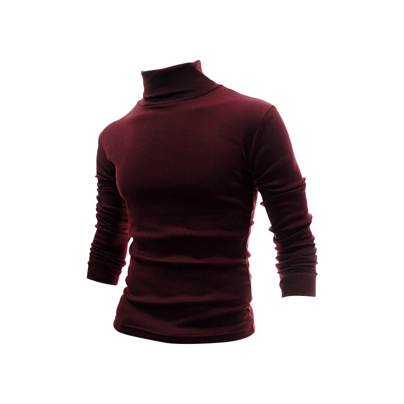 Hochelastischer Rollkragenpullover aus gestricktem Kaschmir für Herren mit dicker, warmer Unterwolle_voghion.com