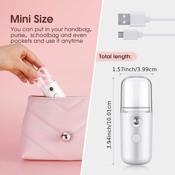 Portable Nano Facial Mist - Handy Steamer For Hydrating And Mist Hand Eyelash Extensions - 30ml USB Mist Handy Steamer For Facial Hydrating_voghion.com