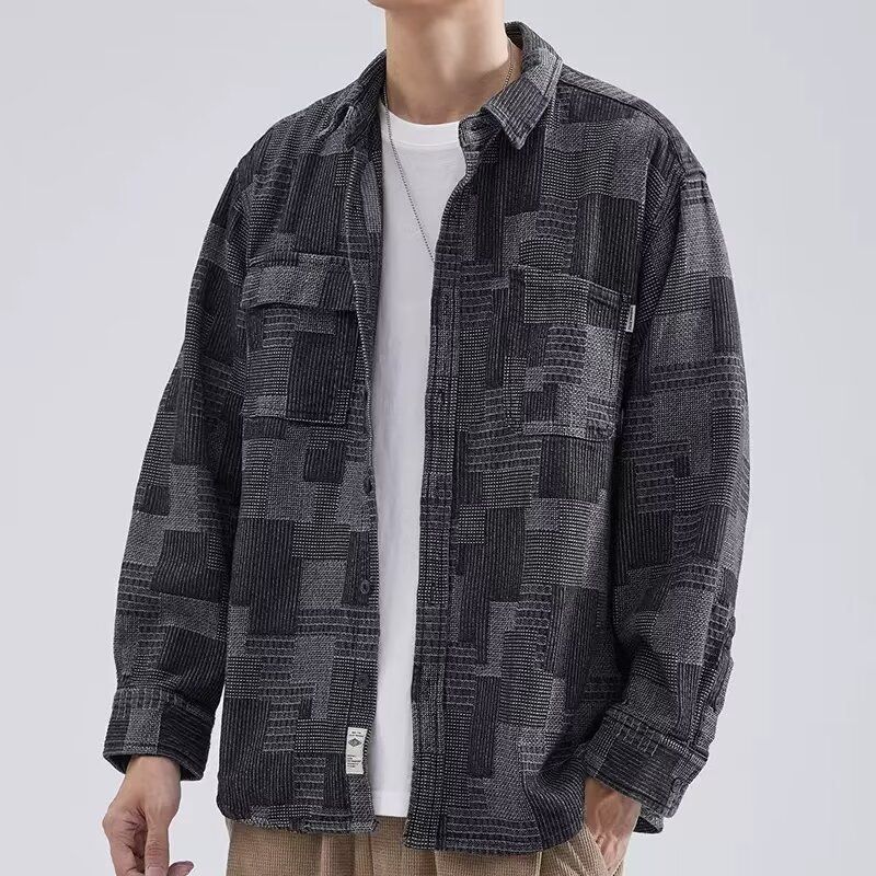 Retro-Jeanshemd für Herren – Langärmliges Freizeithemd für die Arbeit, lockere Passform und bequem für den Alltag_voghion.com