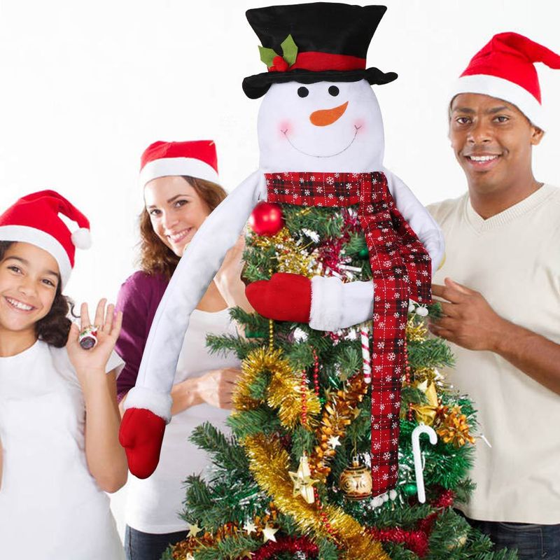 Weihnachts-Schneemann-Baumspitze, Stern – große, festliche Baumdekoration für die Feiertage, Heimdekoration, Weihnachtsschmuck, Winterthema_voghion.com
