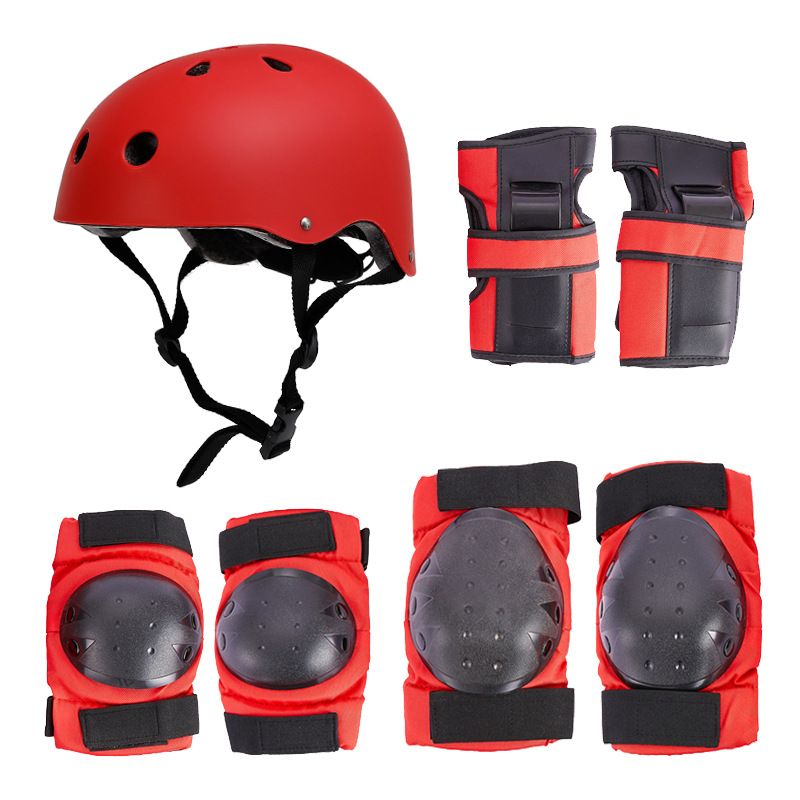 Ensemble de protection 7 pièces pour adultes et enfants : casque, casque et équipement de sécurité complet pour le skate, le roller et la trottinette._voghion.com