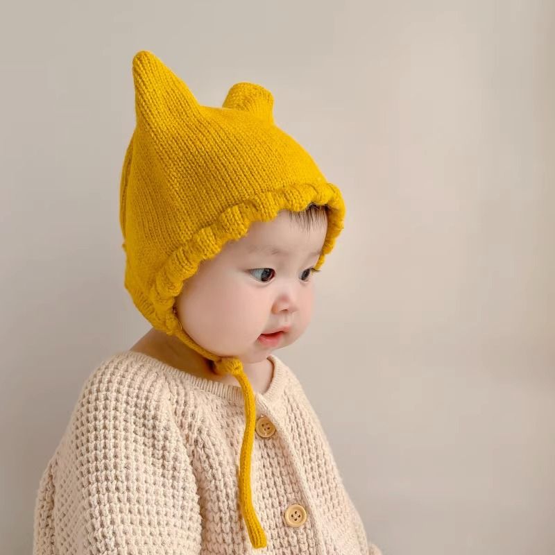 Chapéus infantis para bebê, tampa de porta halógena, orelhas de gato fofas, lã quente, para bebê, inverno_voghion.com