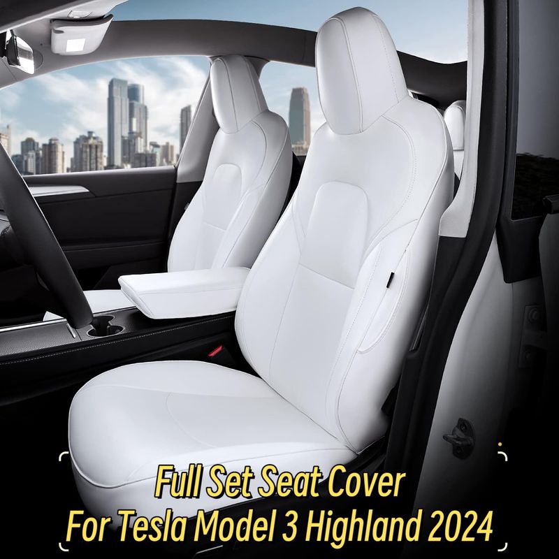 Full Set Suitable For Tesla Model 3 Highland 2024, Car Interior Cover Advanced Waterproof Leather Seat Accessories_voghion.com