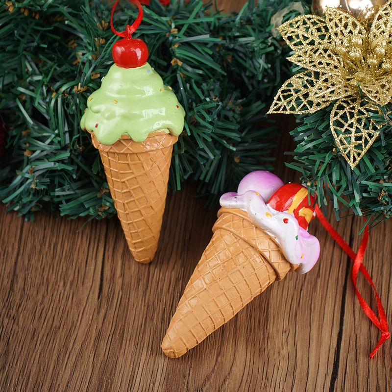 Ice Cream Christmas Tree Ornaments, Home Hanging Decorations With Resin Crafts For Festive Holiday Display_voghion.com