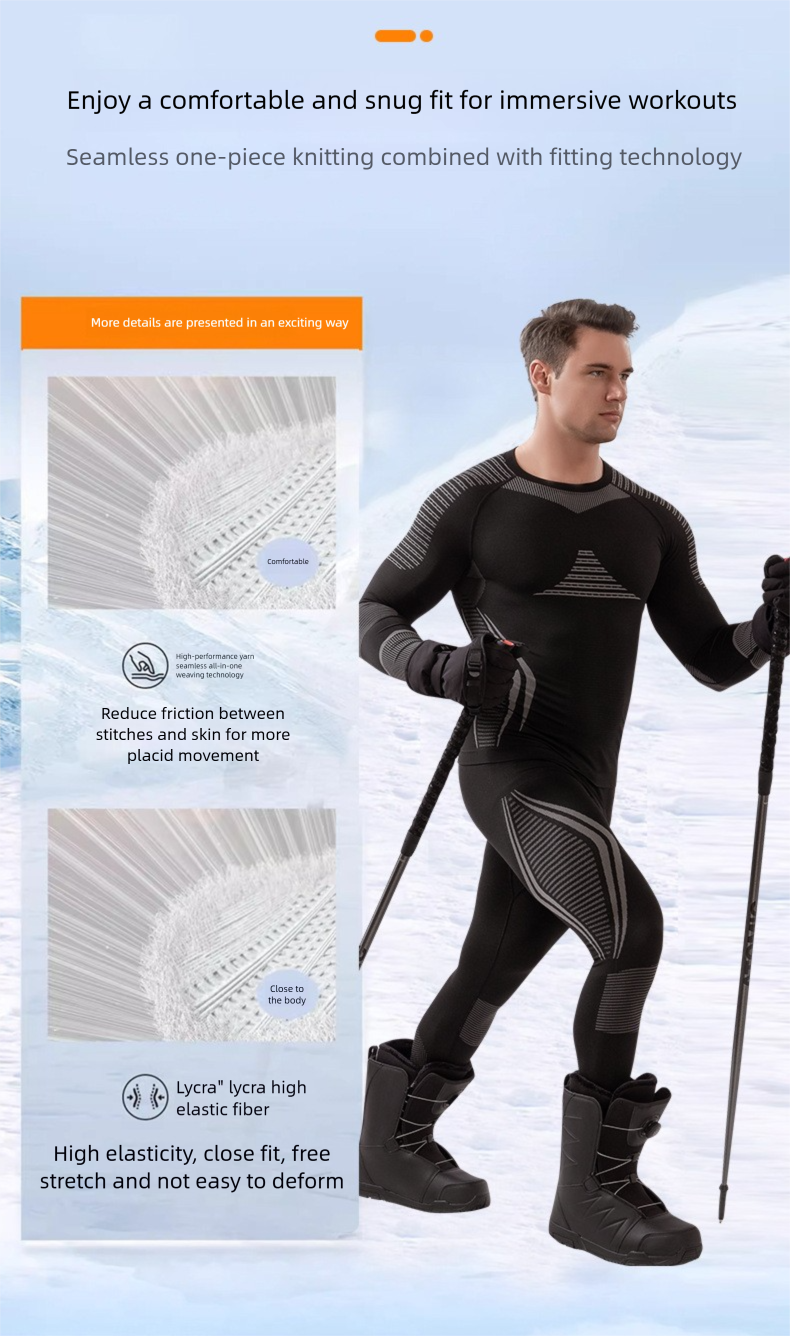 Autumn Winter Outdoor Ski Quick-Dry Sports Men Women Moisture-Wicking Base Layer Compression Thermal Underwear Set_voghion.com