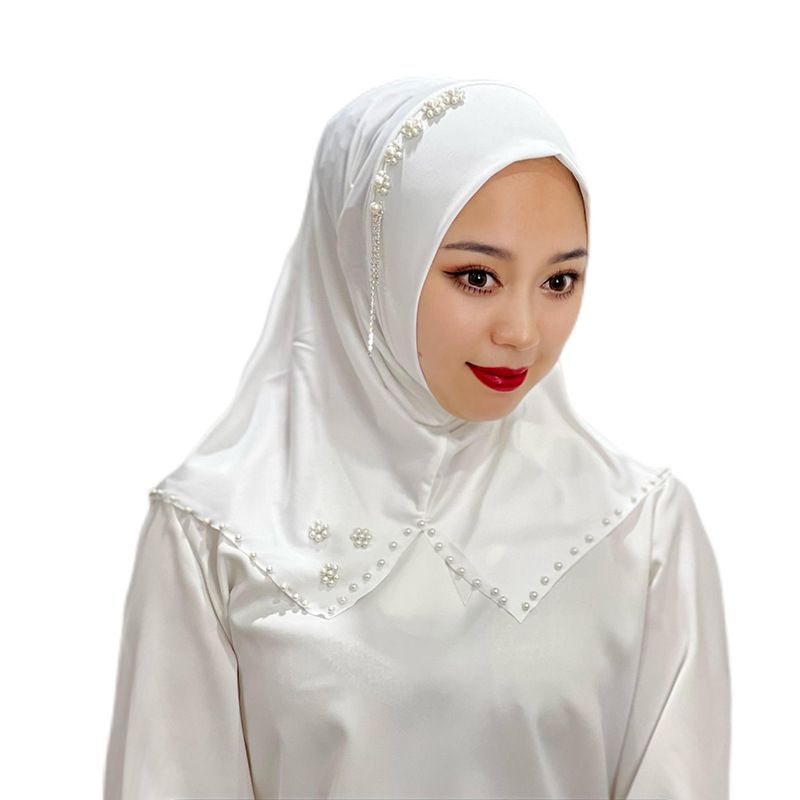 Copricapo comodo e comodo da indossare, foulard con fiori e perline monocromatici, cappello etnico, copricapo_voghion.com