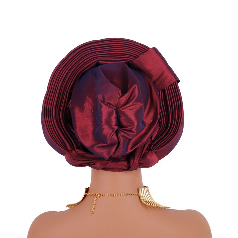 Vendita calda cappello africano multistrato regolabile elegante da sposa nigeriano con cappuccio_voghion.com