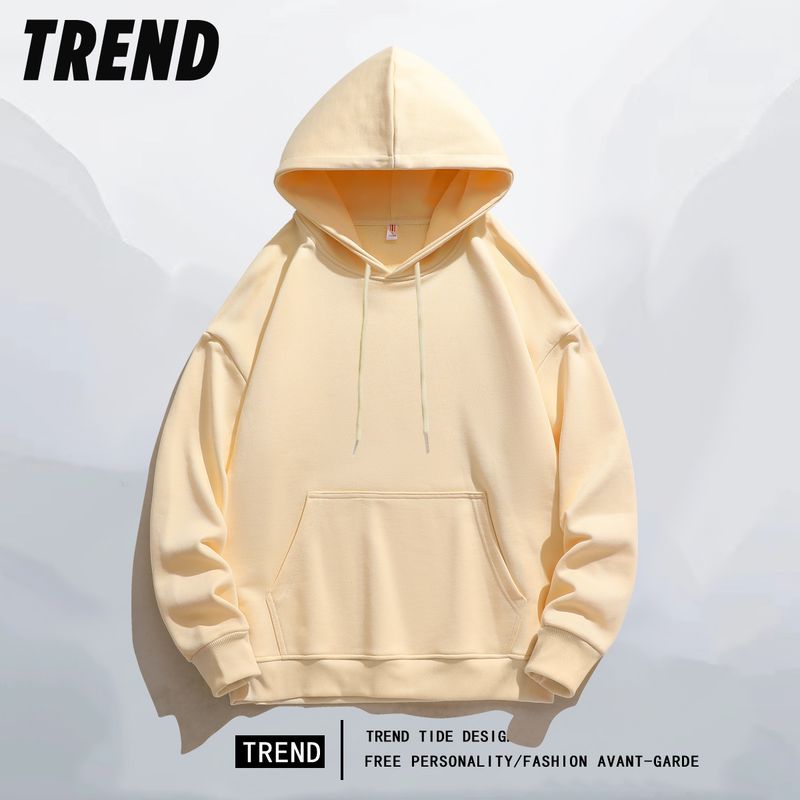 Felpa da uomo alla moda, con cappuccio, tinta unita, color caramella, taglie forti, autunno inverno_voghion.com