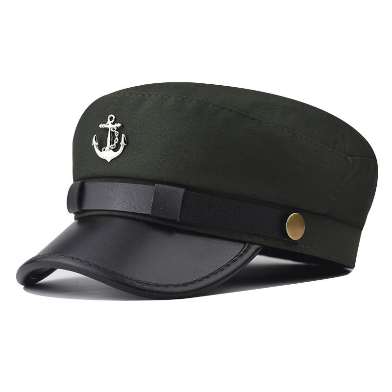 Militärhut mit Ankermotiv, vielseitige Baskenmütze mit Persönlichkeit, dünner britischer Modehut für Damen im Frühling_voghion.com