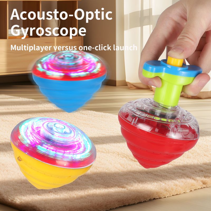 Creative And Fun Hand Twist Launch Flying Saucer Light Gyro Night Market Hot Sale Decompression Flash Gift Toy_voghion.com
