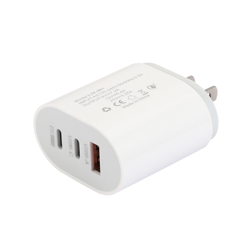 Type-C mobiele telefoonoplader 2A USB+2PD multipoort Amerikaanse en Europese reisoplaadkop_voghion.com