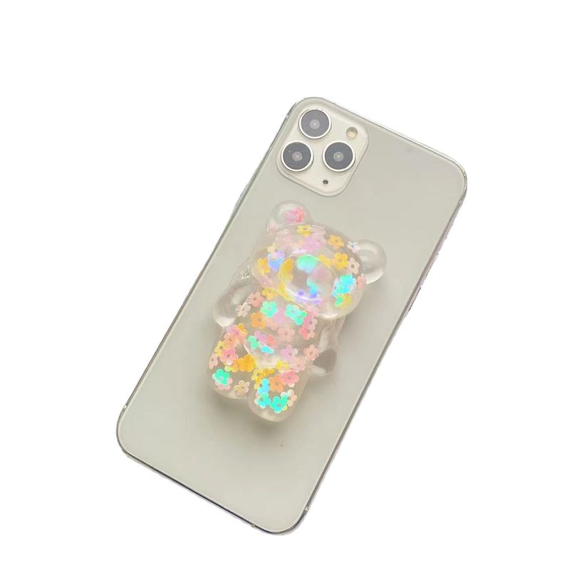 Instagram Adhesive Circular Folding Air Kissen Telefon Desktop Neue Glitter Rosa Blume Bär Airbag Halter_voghion.com