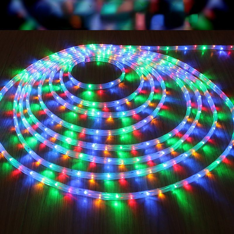 Tira de luces LED RGB de alto voltaje de 10 m: chip 2835 resistente al agua, con efectos dinámicos de seguimiento para publicidad exterior, iluminación paisajística y arquitectónica._voghion.com