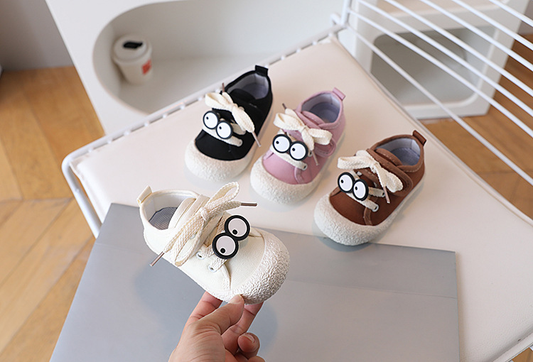 Kinder-Leinwandschuhe, Kinder-Innenschuhe, weiche Sohle, Kindergarten, kleine weiße Schuhe, Anhänger, Flut, Herbst_voghion.com