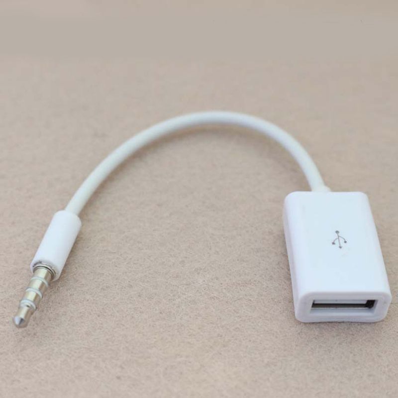 Auto MP3 Player Konverter 3,5 mm Stecker AUX Audio Jack Stecker op USB 2.0 Weiblech Konverter Kabel Adapter fir USB Accessoiren_voghion.com