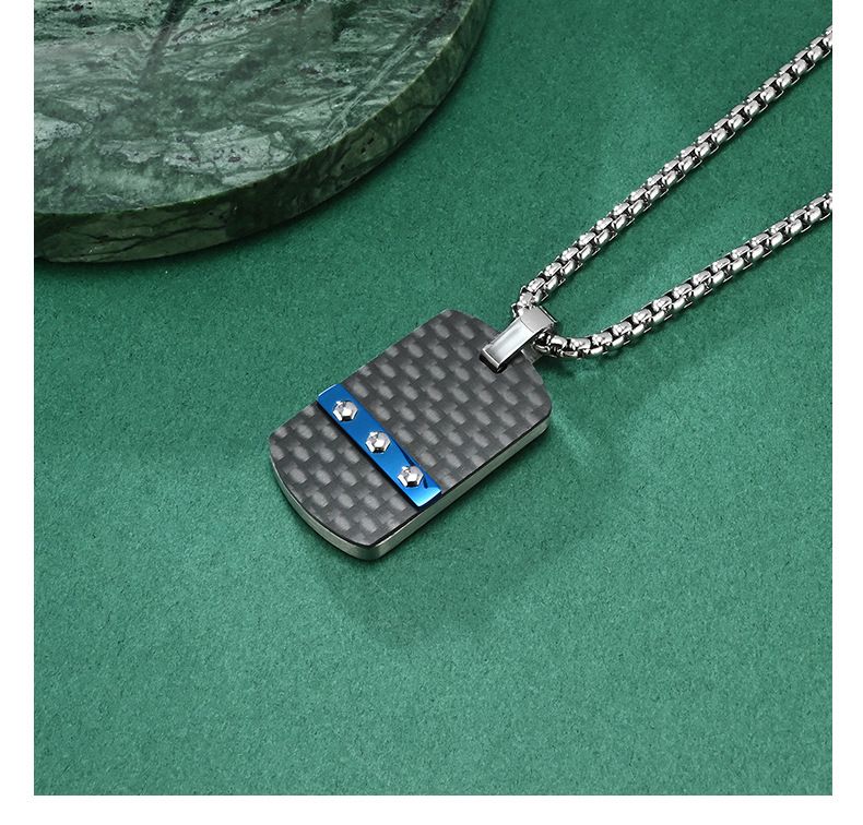 Pendentif créatif simple en fibre de carbone à tête de clou hexagonale, motif K, bijoux de personnalité de marque militaire à la mode pour hommes_voghion.com