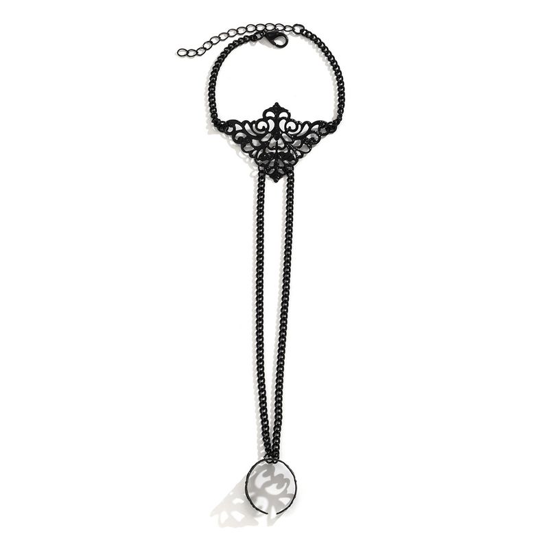 Bracelet à doigts complets en métal creux, style punk, tendance, style hip-hop, triangle, chaîne à dos de main_voghion.com