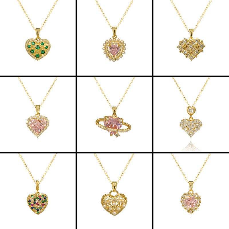 Peach heart necklace for women popular jewelry, love pendant, temperament and versatile clavicle chain_voghion.com