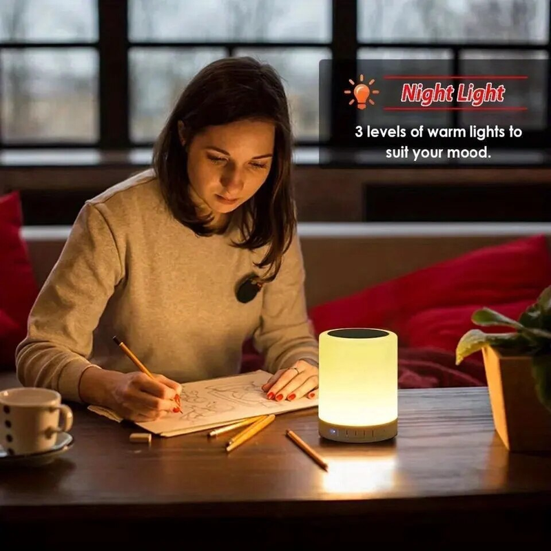 Bedside Table Lamp Wireless Bluetooth with Speaker Touch Light Colorful LED Night Dimming Atmosphere Table Lamp for Kid Gift_voghion.com