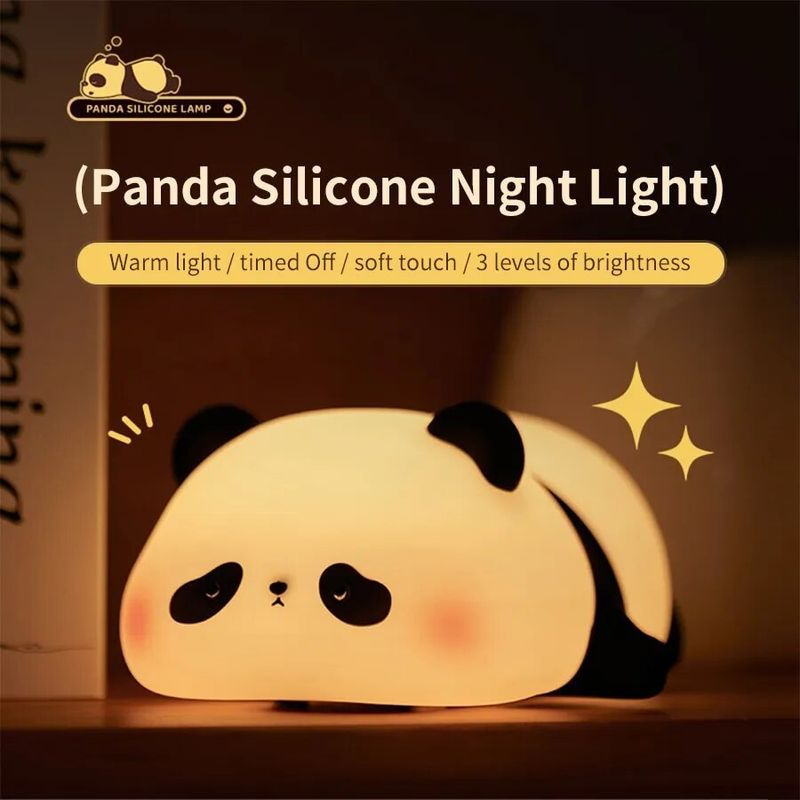 Niedliches LED-Nachtlicht, Touch-Sensor, Cartoon-Nachtlichter für Kinder, Silikon, für Kinder, Urlaub, Weihnachten, Geschenk, Nachttischlampe, Schlafzimmer_voghion.com