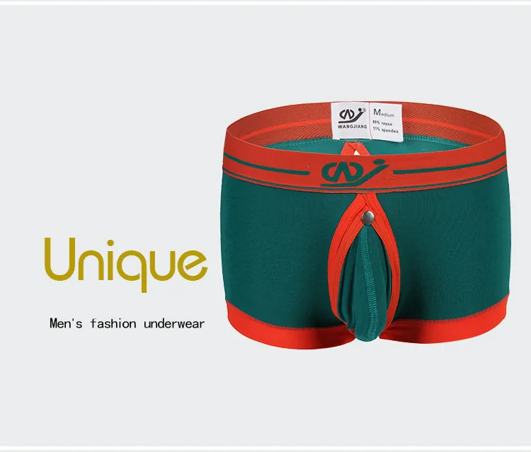 Briefs Panties Jiang Modal Boxer Shorts Men Sexy Open Back Underwear Male Remove Separate Pouches Bag Mens Un_voghion.com