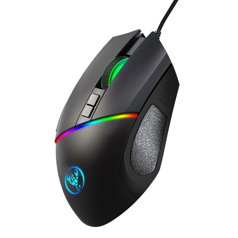 New A876RGB wired gaming mouse 12800dpi adjustable ABS material 8D macro programming matte_voghion.com