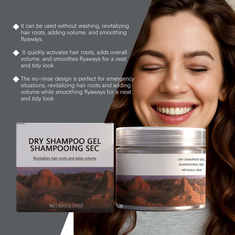 No-Wash Dry Shampoo Gel Natural Volumizing Fluffy Unisex Refreshing Non-Sticky Glossy Hair_voghion.com