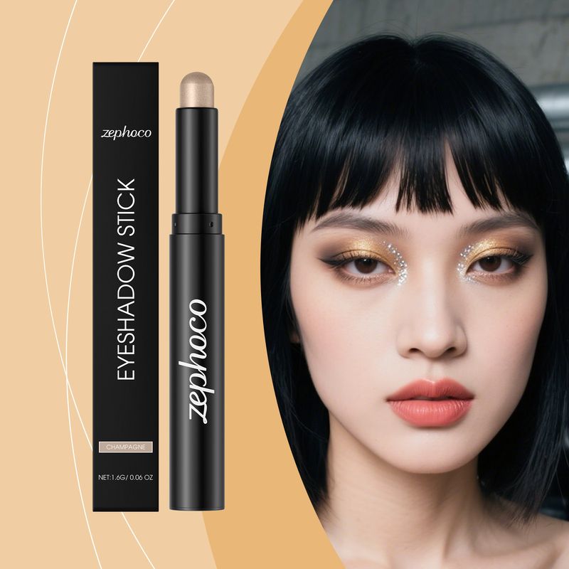 ZEPHOCO Champagner Glänzend Zart Glatt Einfach Anzuwenden Täglich Augen Party Make-Up Lidschatten Stick_voghion.com