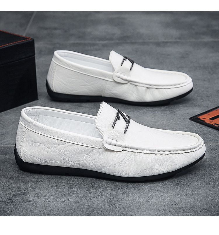 Herrenschuhe Bean Schuhe Sommer Neue Mode Weiche Sohle Weiche Oberfläche Casual Lederschuhe_voghion.com