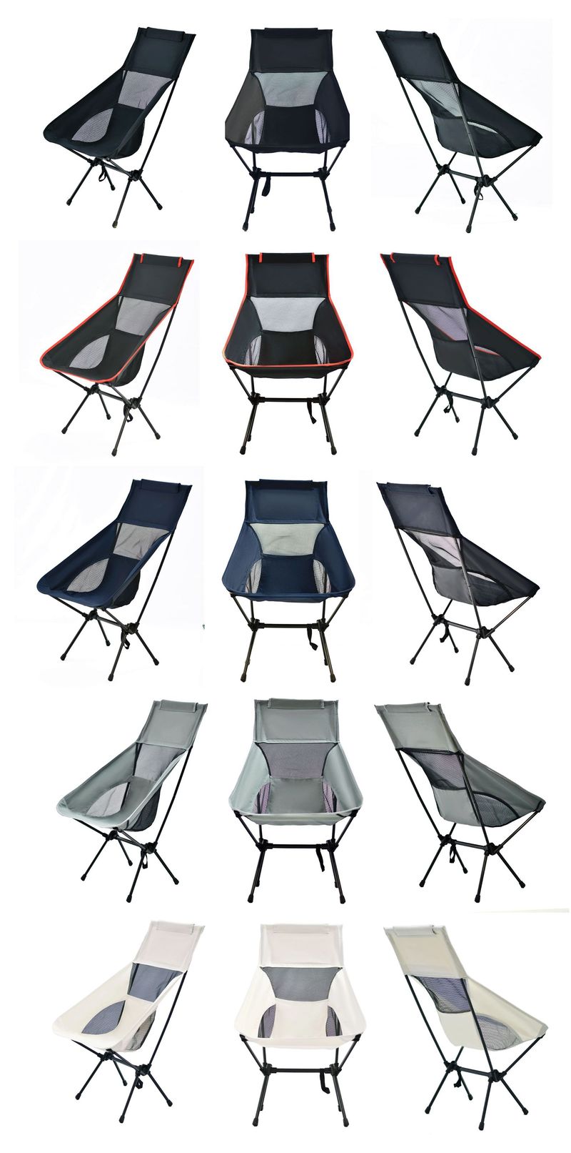 Outdoor Breathable Moon Lightweight Portable Space Folding Chair With Backrest, Fishing Beach Camping Chair, High Back_voghion.com