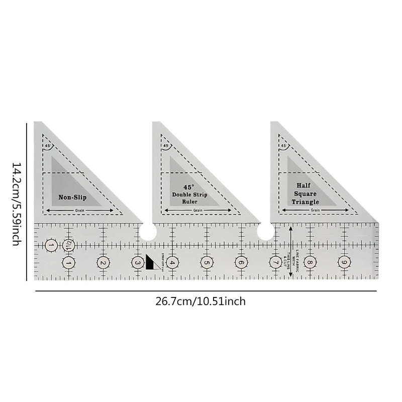 Acrylic 45 degree sewing template ruler patchwork template tool_voghion.com
