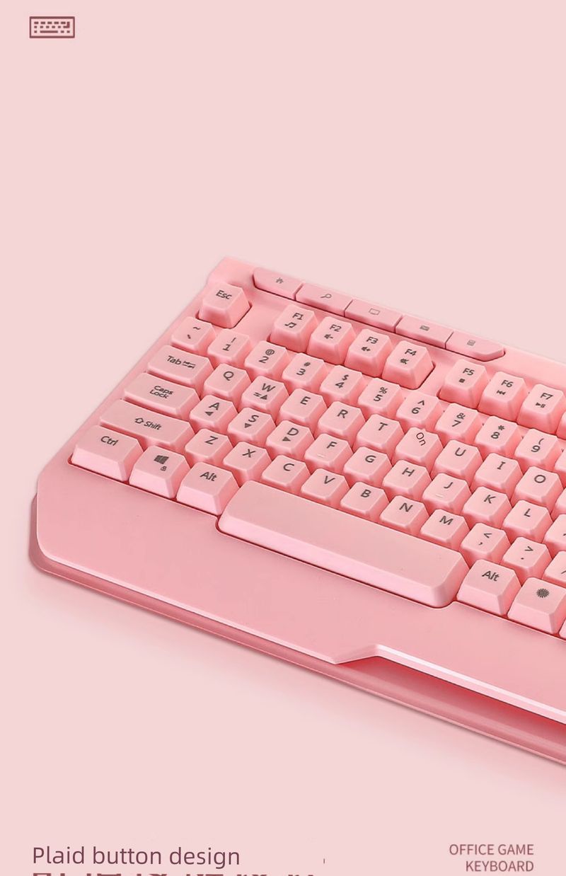 Nuji Mute Gaming Electronic Sports Pink Black Wired Desktop Computers And Laptop Office Good-looking New Arrival Neutral_voghion.com