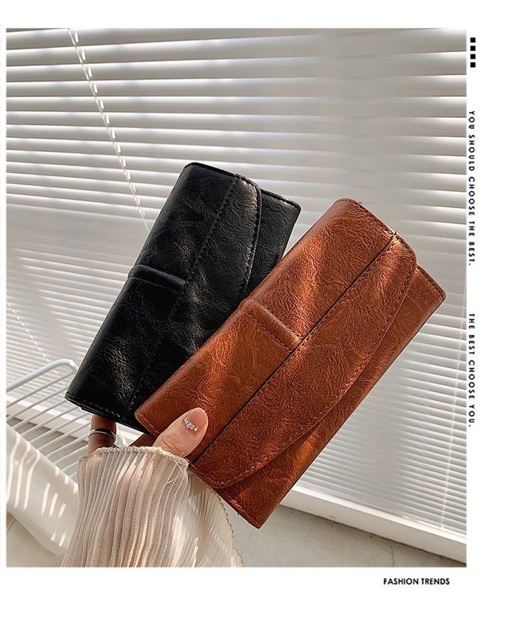 Retro Damen Geldbörse lang 2025 neues Nischendesign große Kapazität mehrere Kartenfächer Mode Clutch weibliche Cross Border_voghion.com