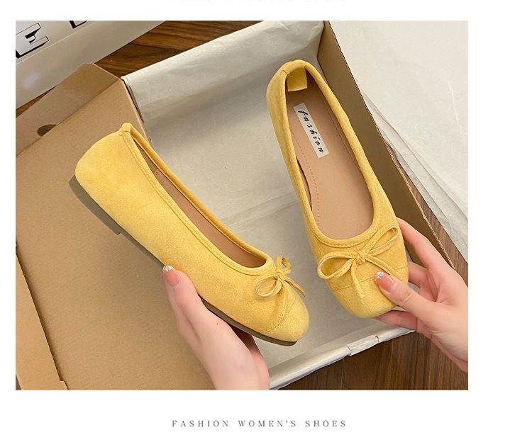 Evening Wind Bow Flat Shoes One-pedal Single Shoes Japanese Grandma Shoes Spring And Summer Doudou Shoes Mother Women's Shoes Ladyshoes_voghion.com